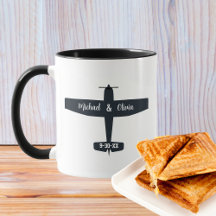 Presente Personalizado de Casamento Avião Preto