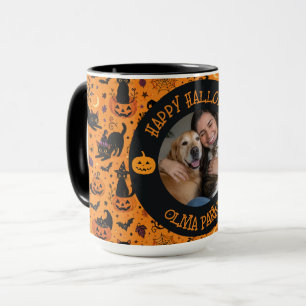 Caneca Presente Personalizado de Foto e Nome de Halloween
