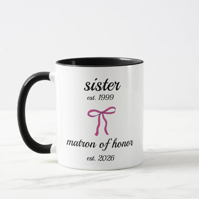 Caneca Presente Personalizado de Irmã Matrona de Honra pa (Esquerda)
