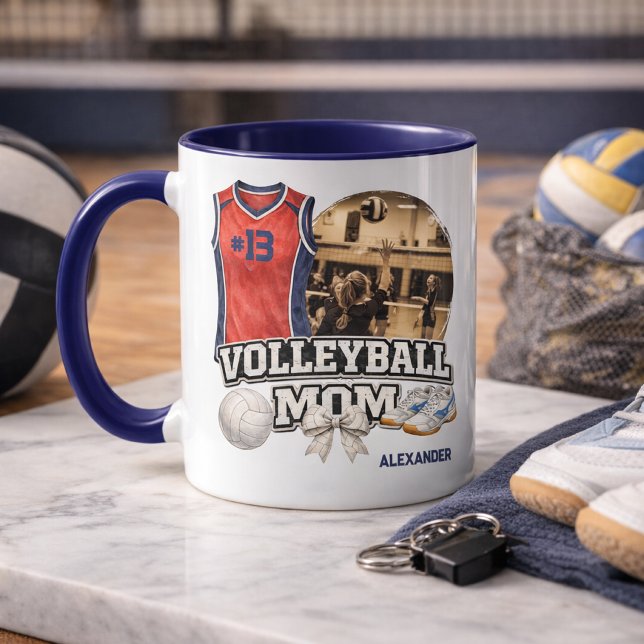 Caneca Presente Personalizado de Mãe de Volei (Criador carregado)
