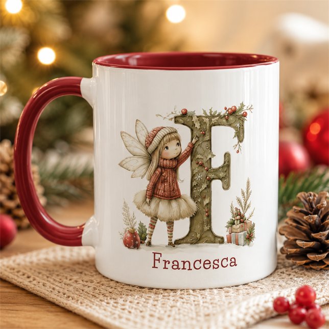 Caneca Presente Personalizado de Natal com Fada Adorável  (Criador carregado)