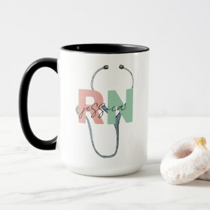 Caneca Presente Personalizado de Nome RN de Retro de Enfe