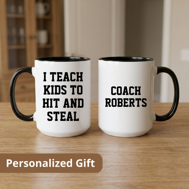 Caneca Presente Personalizado de Treinador de Beisebol, G (Criador carregado)