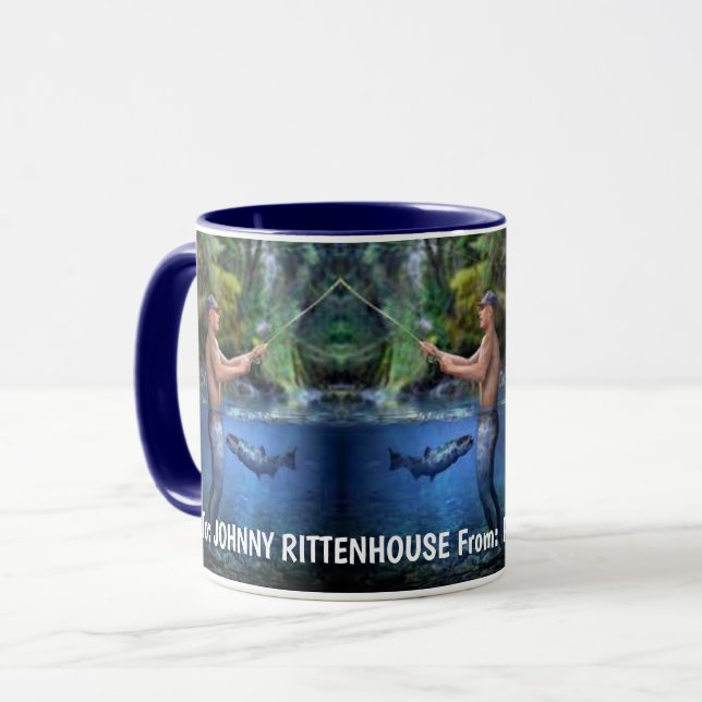 Caneca Presente Personalizado Divertido para Pescador (Frente Esquerda)