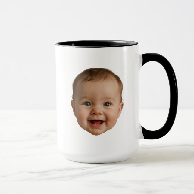 Caneca Presente Personalizado do Vovô com Rosto de Bebê P (Direita)