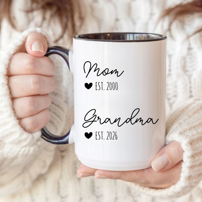 Caneca Presente personalizado para a vovó nova Gif bebê (Criador carregado)