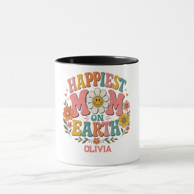 Caneca presente personalizado para o dia das mães mãe mai (Centro)