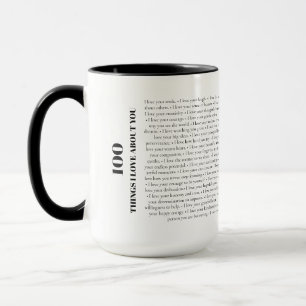 Caneca Presente Personalizável 100 Coisas que Eu Amo em V
