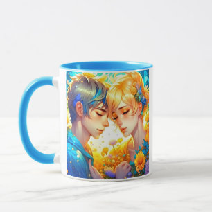Caneca Presente Romântico de Casal   Animes personalizado
