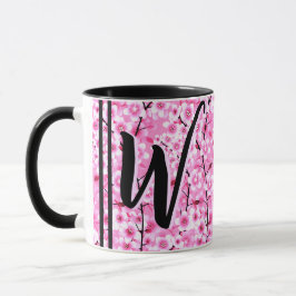 Caneca Presente Rosa Preto (Nome Floral e Monograma) Vint