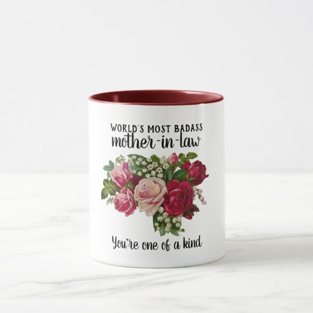 Caneca Presente-sogro BADASS - Um dos tipos de Rosas (Centro)