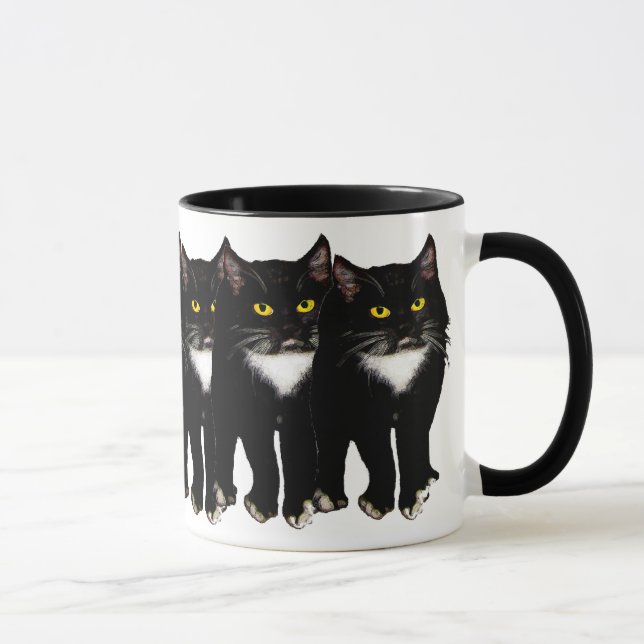 Caneca Presentes & cumprimentos do gato do smoking (Direita)