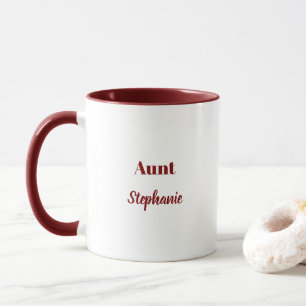 Caneca Presentes da Tia Nome Personalizado Favor Burgundy