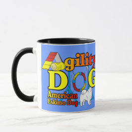 Caneca Presentes de agilidade no cão esquimó americano