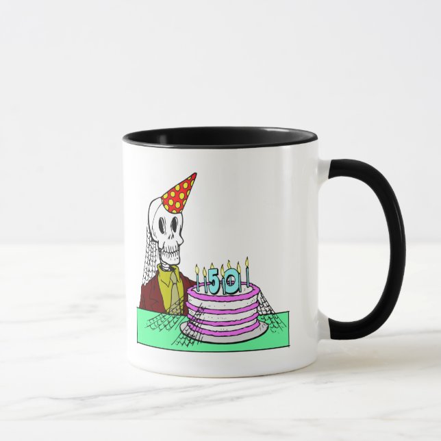 Caneca Presentes de aniversário dos esqueletos 50th (Direita)