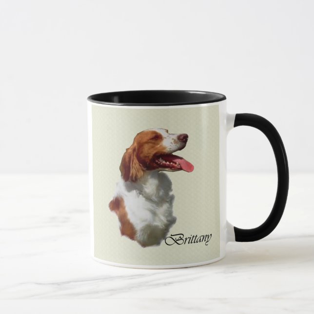Caneca Presentes de Arte Brittany Spaniel (Direita)