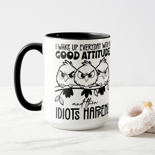 Caneca Presentes de Citação de Pássaro Engraçado para Idi (Com Donut)
