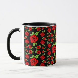 Caneca Presentes de cozinha de padrão de rosa