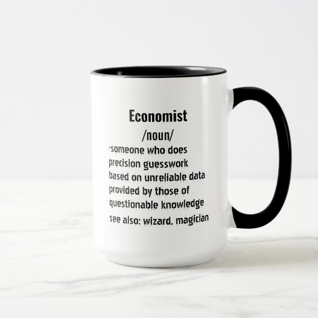 Caneca presentes de definição de economista engraçado par (Direita)