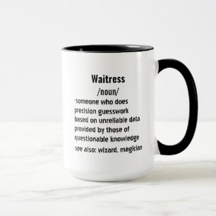 Caneca presentes de definição de Garçonete engraçados par