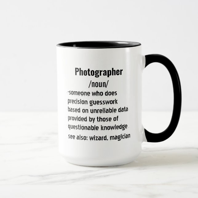 Caneca presentes de fotógrafo engraçado Definição para mu (Direita)