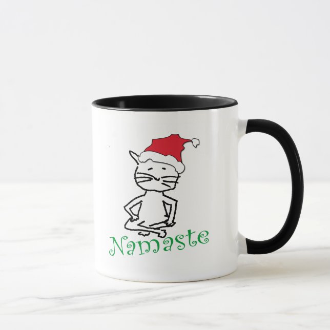 Caneca Presentes de Gato de Papais noeis de ioga (Direita)