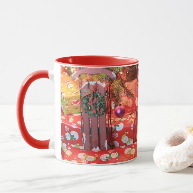 Caneca Presentes de Natal com Sled MUG (Com Donut)