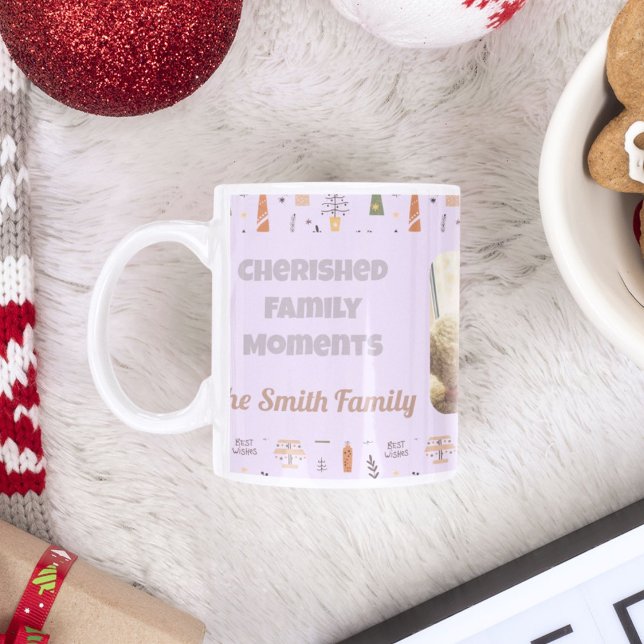 Caneca Presentes de Natal da Família Personalizada para F (Custom Family Photo Christmas Gifts for Daughter)