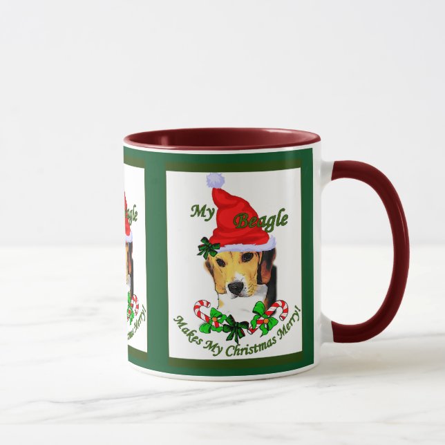 Caneca Presentes de Natal de Beagle Bonita (Direita)