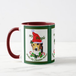 Caneca Presentes de Natal de Beagle Bonita