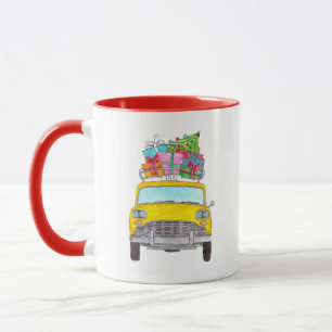 Caneca Presentes de Natal de Táxi Amarelo de Nova York