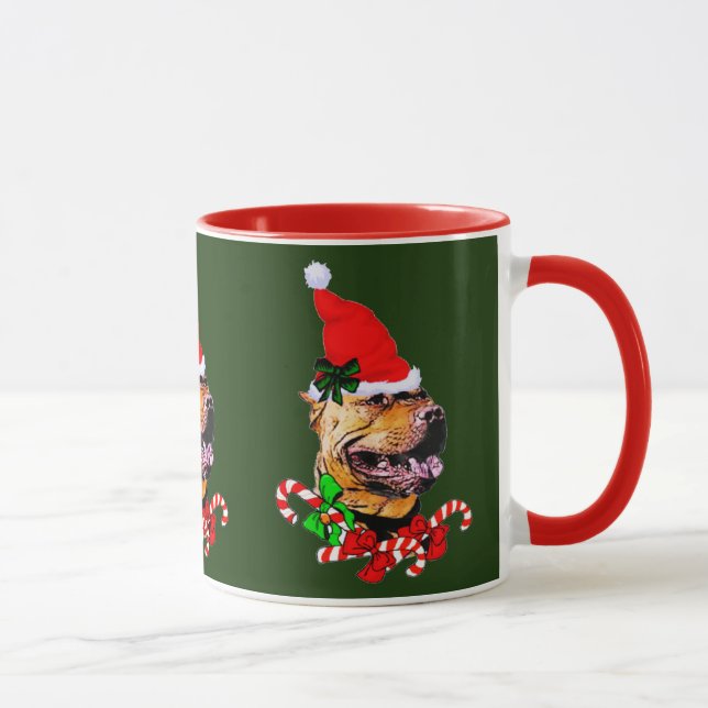 Caneca Presentes de Natal do American Pit Bull Terrier (Direita)
