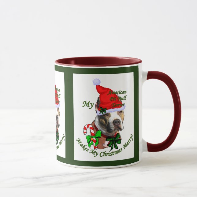 Caneca Presentes de Natal do American Pit Bull Terrier (Direita)