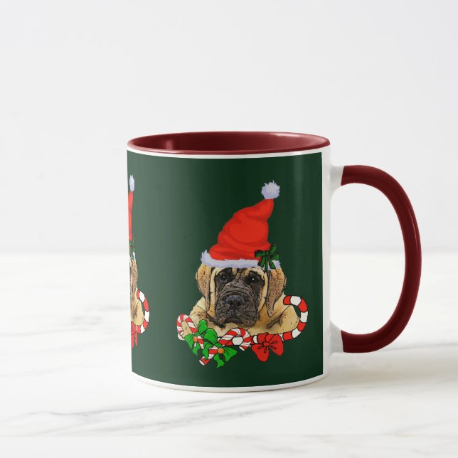 Caneca Presentes de Natal Ingleses Mastiff Puppy (Direita)