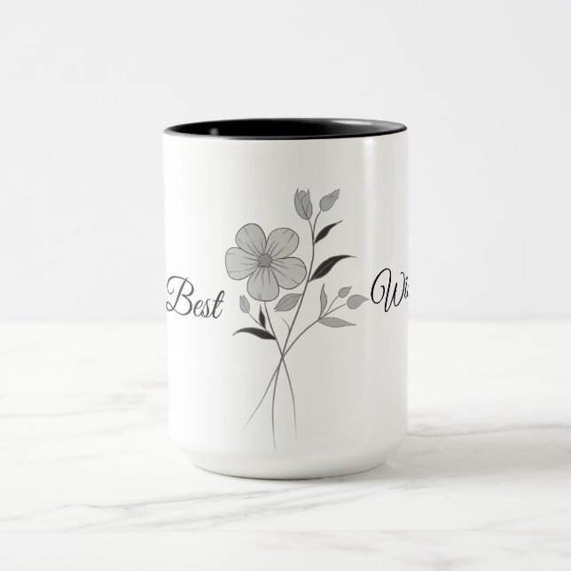 Caneca Presentes de Natal Personalizados para Mug, Flor (Centro)