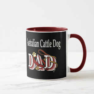 Caneca Presentes de Pai de Cães Australianos