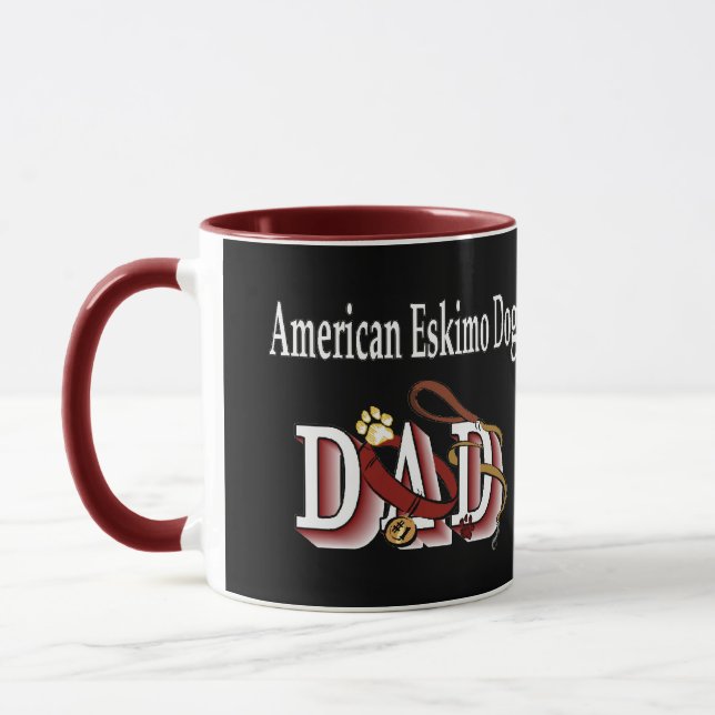 Caneca Presentes de Pai de Cães Eskimo Americano (Esquerda)