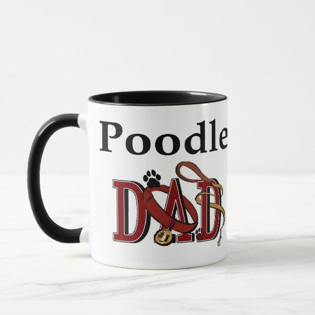 Caneca Presentes de Pai de Poodle (Esquerda)