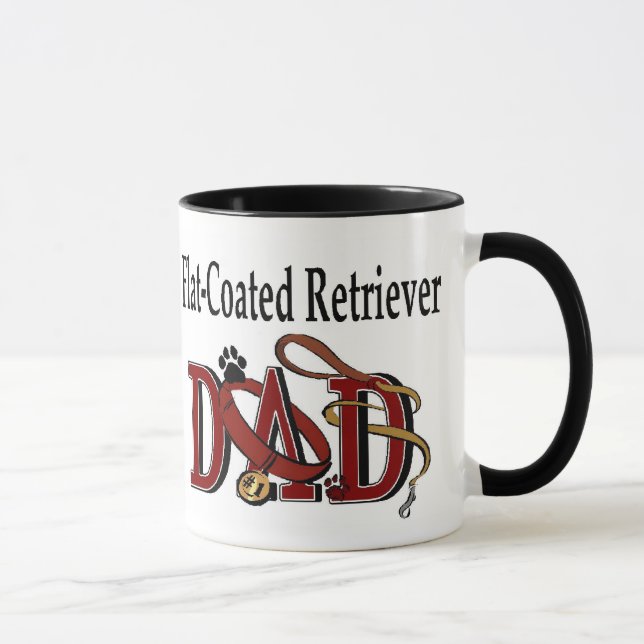 Caneca Presentes de Pai de Retriever Revestidos Plano (Direita)