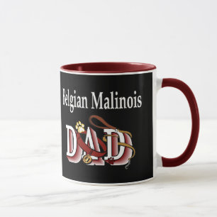 Caneca Presentes de Pai Malinois belgas