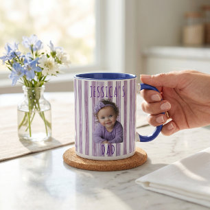 Caneca Presentes do Dia dos Pais para o Pai Listras Roxas