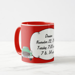 Caneca Presentes Doce Verde Carro Retro Para Bebê Menino