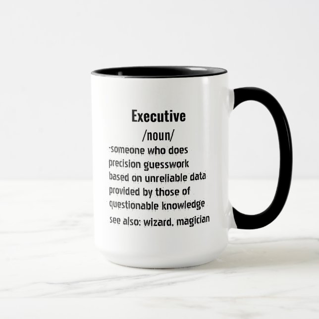 Caneca presentes engraçados de Definição Executiva para m (Direita)