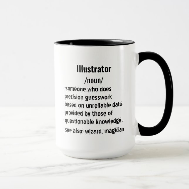 Caneca presentes engraçados do Illustrator Definição para (Direita)