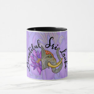 Caneca Presentes no Sri Lanka com Elefante e Lotus