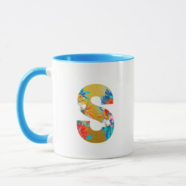 Caneca Presentes para Noivas de Casamento de Flores Tropi (Esquerda)