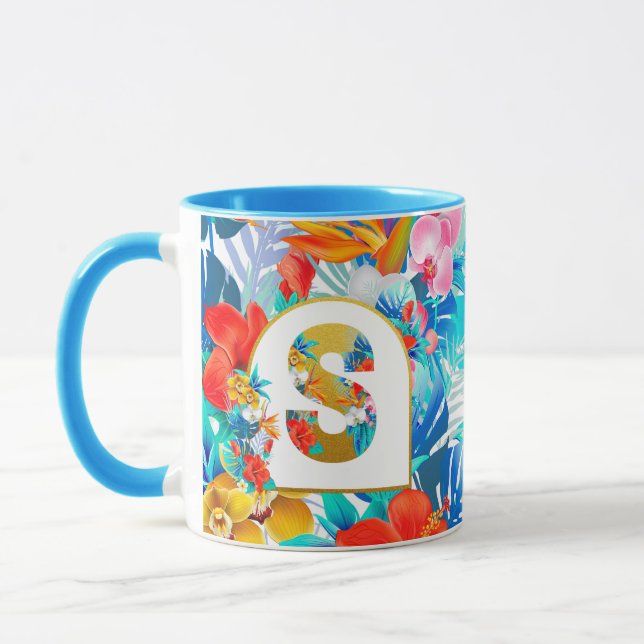 Caneca Presentes para Noivas de Casamento de Flores Tropi (Esquerda)