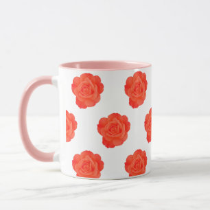 Caneca Presentes Personalizados de Arte Floral Rosa Laran
