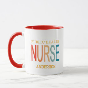 Caneca Presentes personalizados de enfermeira de saúde pú
