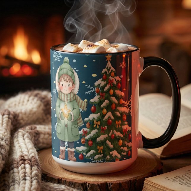 Caneca Presentes Personalizados de Natal com Magia para T (Criador carregado)
